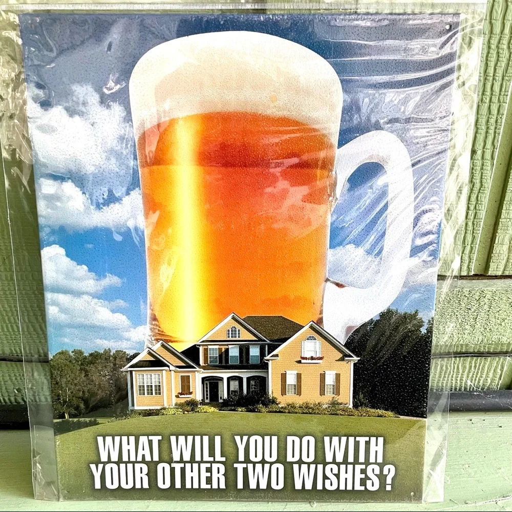 NEW Beer Wishes Metal Sign